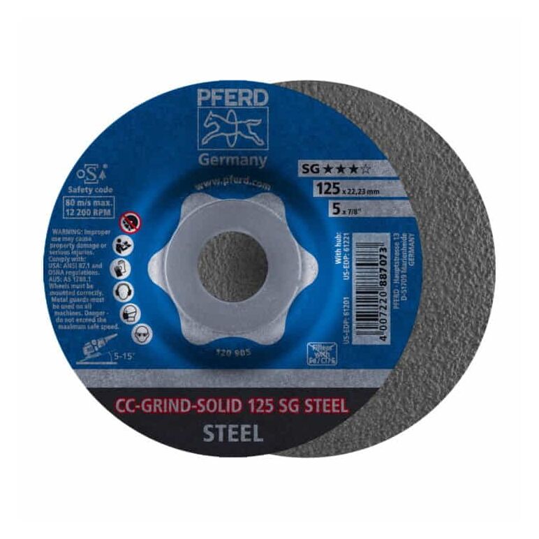 PFERD CC-GRIND-Schleifscheibe CC-GRIND-SOLID 180 SG STEEL, image 