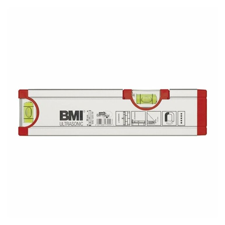 BMI Wasserwaage Alu 20cm m.Magnet Ulrasonic m.Horizontal-Libelle, image 