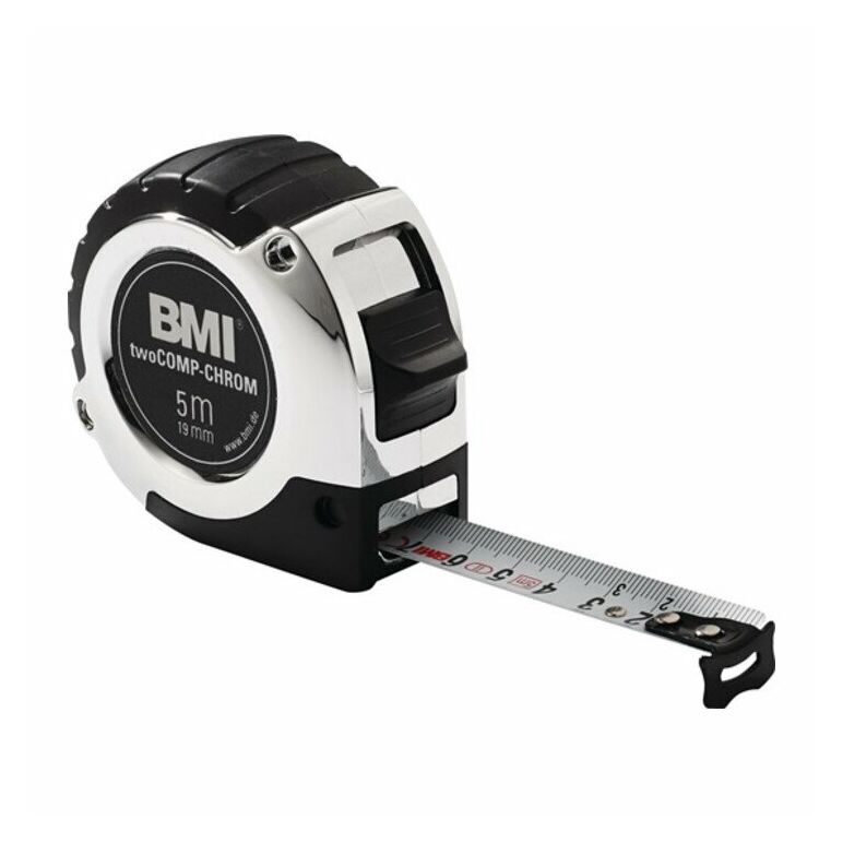 BMI Taschenrollbandmaß chrom L.2m Band-B.16mm mm/cm EG II Ku.Automatic, image 