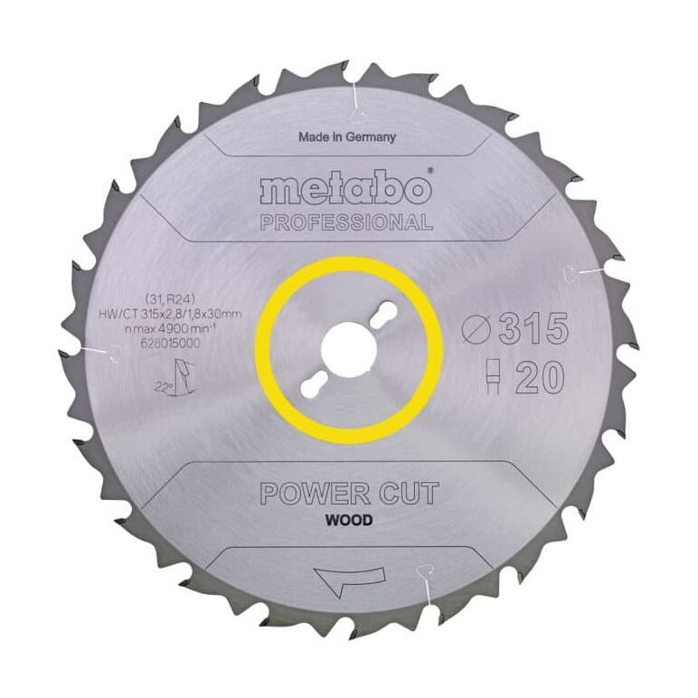 Metabo Sägeblatt "power cut wood - professional", 254x2,4/1,8x30, Z24 WZ 5° neg., image 