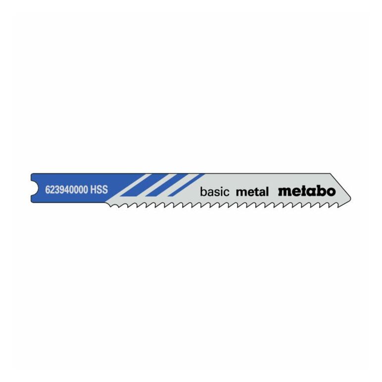 Metabo 5 U-Stichsägeblätter "basic metal" 52/ 1,2 mm, HSS, Universalschaft, image 