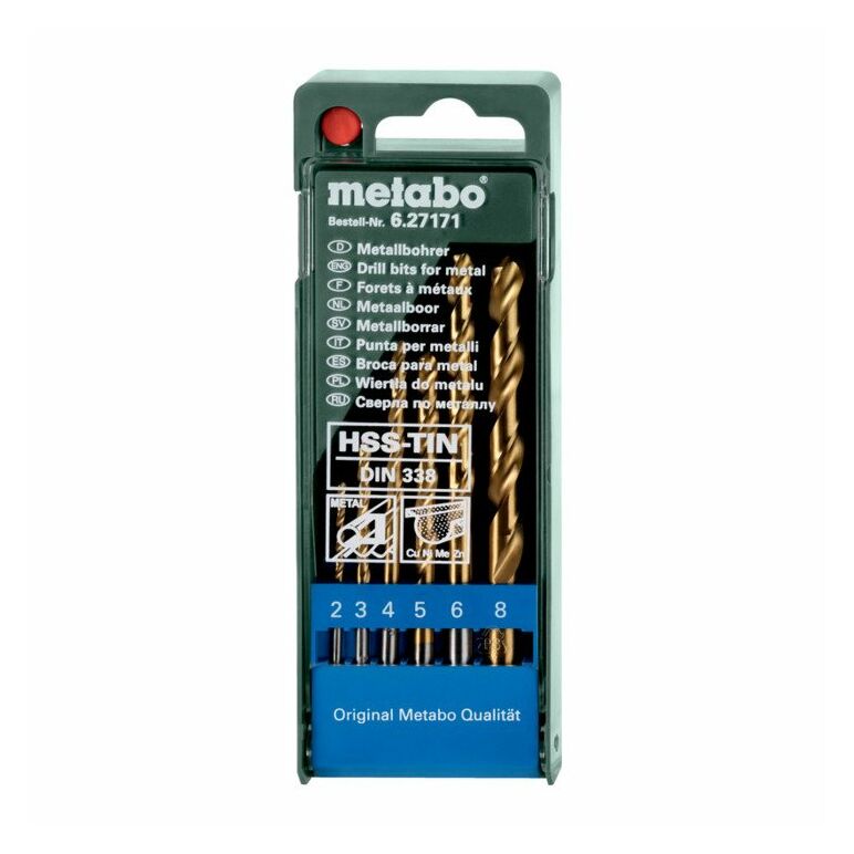 Metabo HSS-TiN-Bohrerkassette, 6-teilig, image 