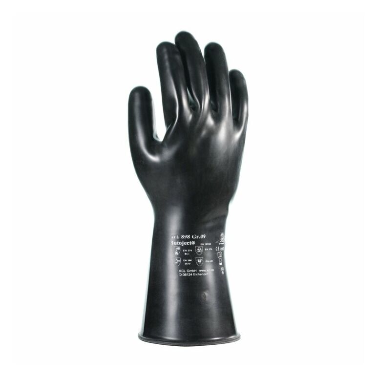 KCL Handschuhe Butoject 898 schwarz Chemikalienschutz mit Rollrand, image 