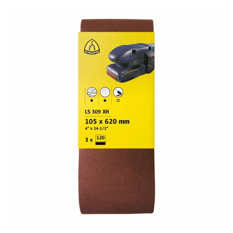 Klingspor Schleifband für Handbandschleifer SB-Verpackt LS 309 XH, LxB 75X533, Korn 60, F5, image 