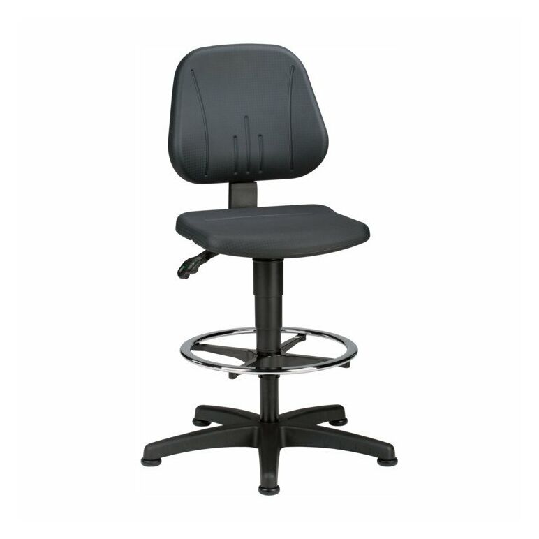 bimos Arbeitsdrehstuhl Unitec mit Gleiter und Fußring und PU-Schaum schwarz Sitzhöhe 580-850 mm, image 