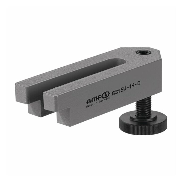 AMF Spanneisen 6315V abgesetzt mit Stützschraube für T-Nut 10 mm H 8 - 47 mm, image 