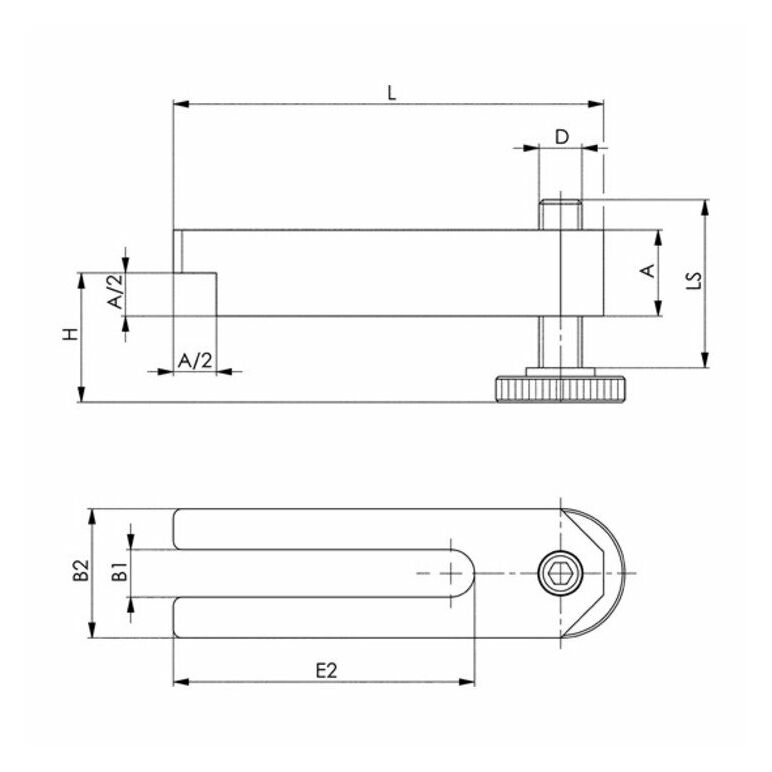 AMF Spanneisen 6315V abgesetzt mit Stützschraube für T-Nut 10 mm H 8 - 47 mm, image _ab__is.image_number.default