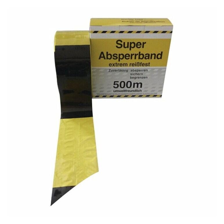 Absperrband L.500 m B.80mm gelb/schwarz geblockt 500m/Karton, image 
