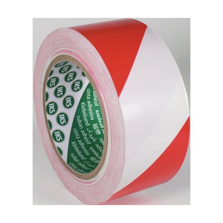 Bodenmarkierungsband F33P PVC rot/weiß L.33m B.50mm Rl.IKS, image 