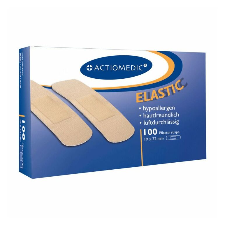 GRAMM medical Actiomedic elastic Pflasterstrips, 19 x 72 mm, hautfarben, Pack à 100 Stück, image 