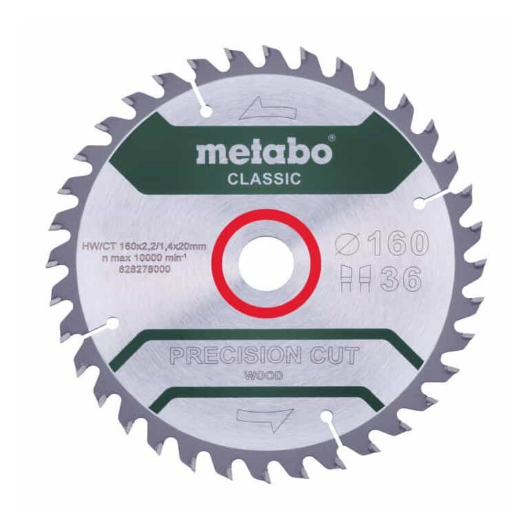 Metabo Sägeblatt "precision cut wood - classic", 254x2,4/1,8x30 Z48 WZ 5°neg /B, image 