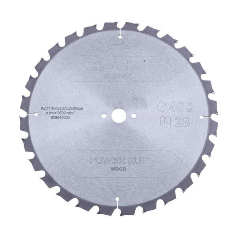 Metabo Sägeblatt "power cut wood - classic", 400x3,2/2,2x30 Z28 TZ 15°, image 