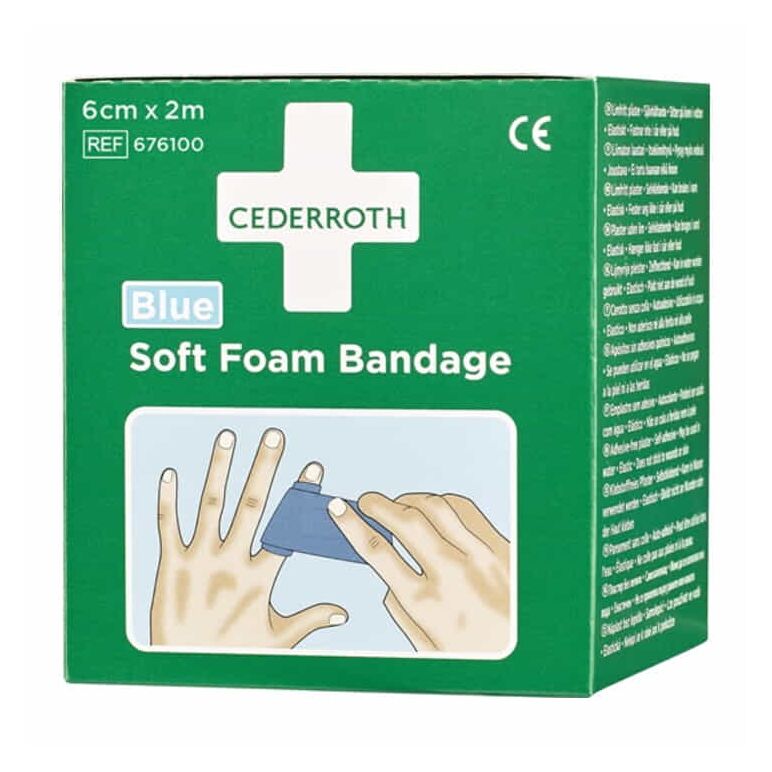 Pflaster u.Bandage Soft Foam selbsthaftend elastisch,blau Rl.6cmx2m CEDERROTH, image 