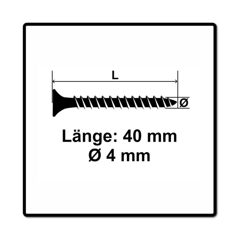 Fischer Power-Fast II FPF II Spanplattenschraube 4,0x40 mm 1000 Stück ( 670158 ) Senkkopf mit Torx Vollgewinde galvanisch verzinkt, blau passiviert, image _ab__is.image_number.default