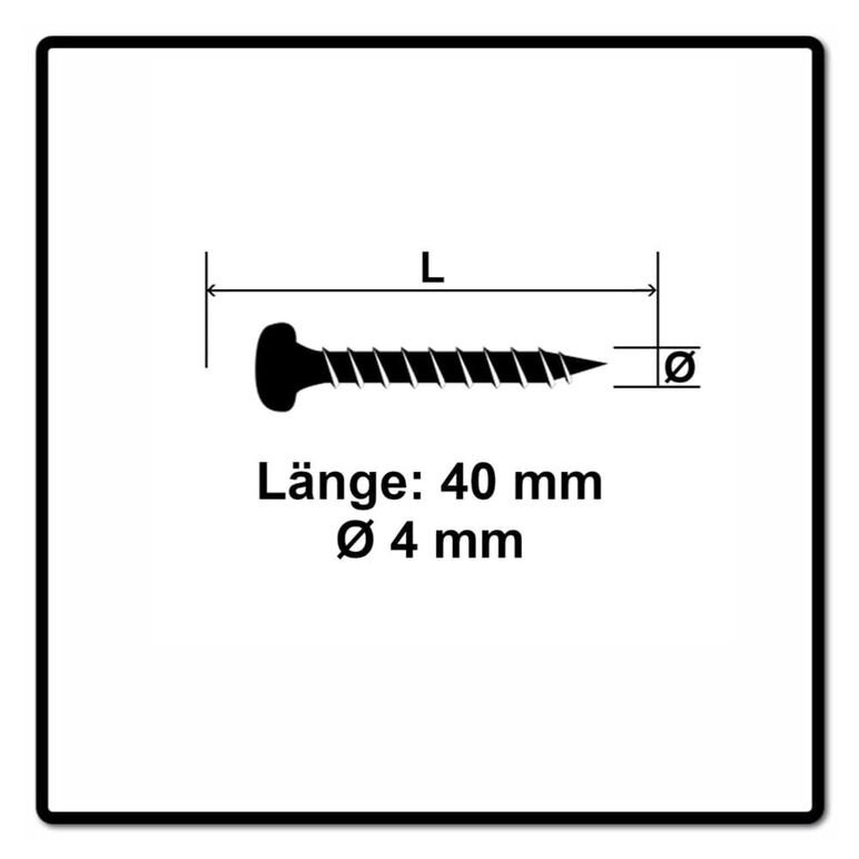 Fischer Power-Fast II FPF II Spanplattenschraube 4,0x40 mm 200 Stück ( 670239 ) Pan Head mit Torx Vollgewinde galvanisch verzinkt, blau passiviert, image _ab__is.image_number.default