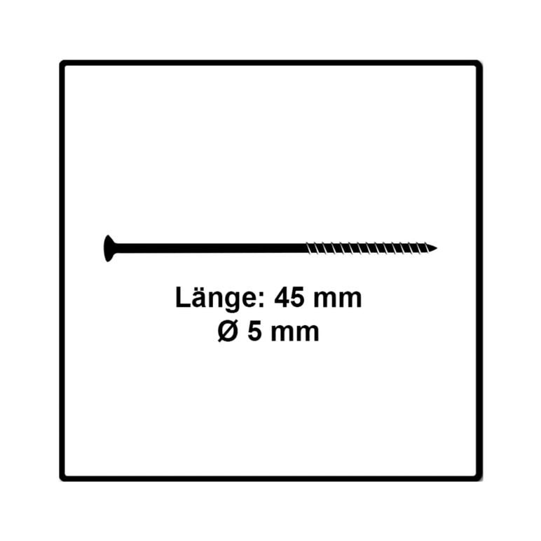 Fischer Power-Fast II FPF II Spanplattenschraube 5,0x45 mm 500 Stück ( 670375 ) Senkkopf mit Torx Teilgewinde galvanisch verzinkt, blau passiviert, image _ab__is.image_number.default