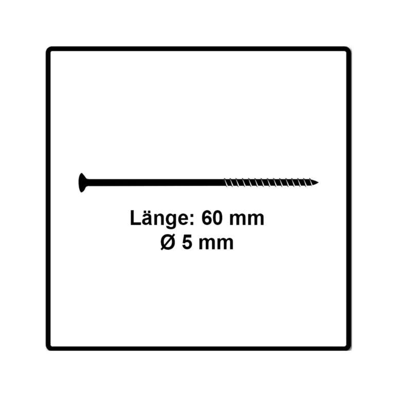 Fischer Power-Fast II FPF II Spanplattenschraube 5,0x60 mm 100 Stück ( 670378 ) Senkkopf mit Torx Teilgewinde galvanisch verzinkt, blau passiviert, image _ab__is.image_number.default