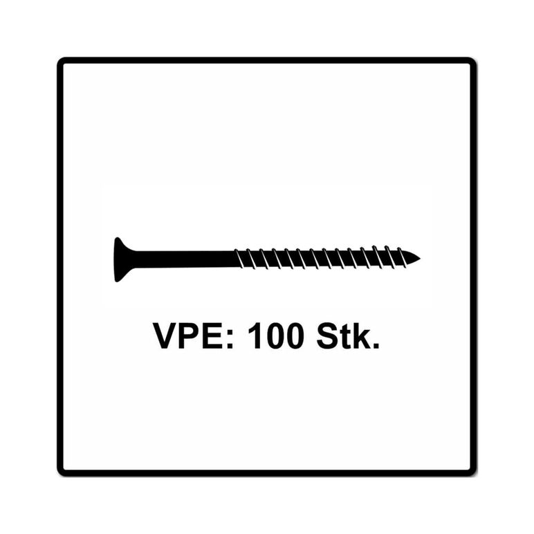 Fischer Power-Fast II FPF II Spanplattenschraube 5,0x60 mm 100 Stück ( 670378 ) Senkkopf mit Torx Teilgewinde galvanisch verzinkt, blau passiviert, image _ab__is.image_number.default