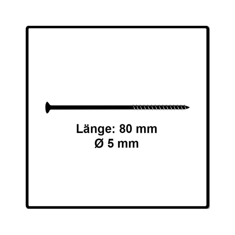 Fischer Power-Fast II FPF II Spanplattenschraube 5,0x80 mm 200 Stück ( 670383 ) Senkkopf mit Torx Teilgewinde galvanisch verzinkt, blau passiviert, image _ab__is.image_number.default