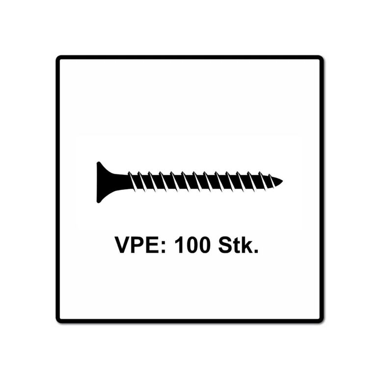 Fischer Power-Fast II FPF II Spanplattenschraube 6,0x90 mm 100 Stück ( 670487 ) Senkkopf mit Torx Teilgewinde galvanisch verzinkt, blau passiviert, image _ab__is.image_number.default