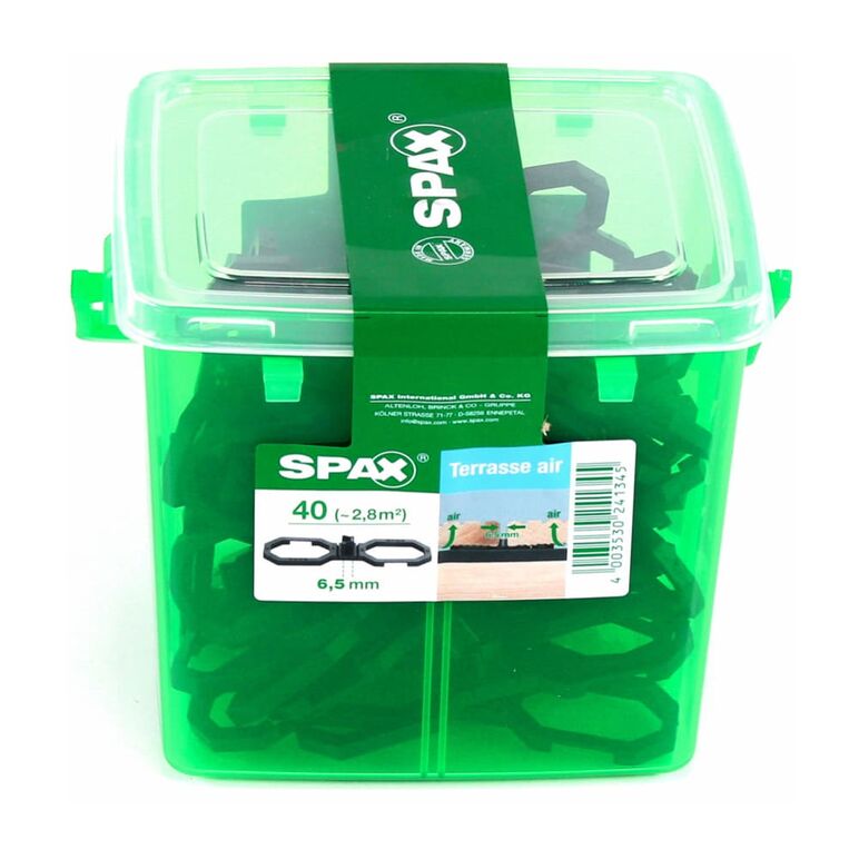 SPAX Terasse Air Abstandshalter 6,5 mm Belüftung für Holzdielen Terasse 40 Stück in Henkelbox ( 5009422564009 ), image _ab__is.image_number.default