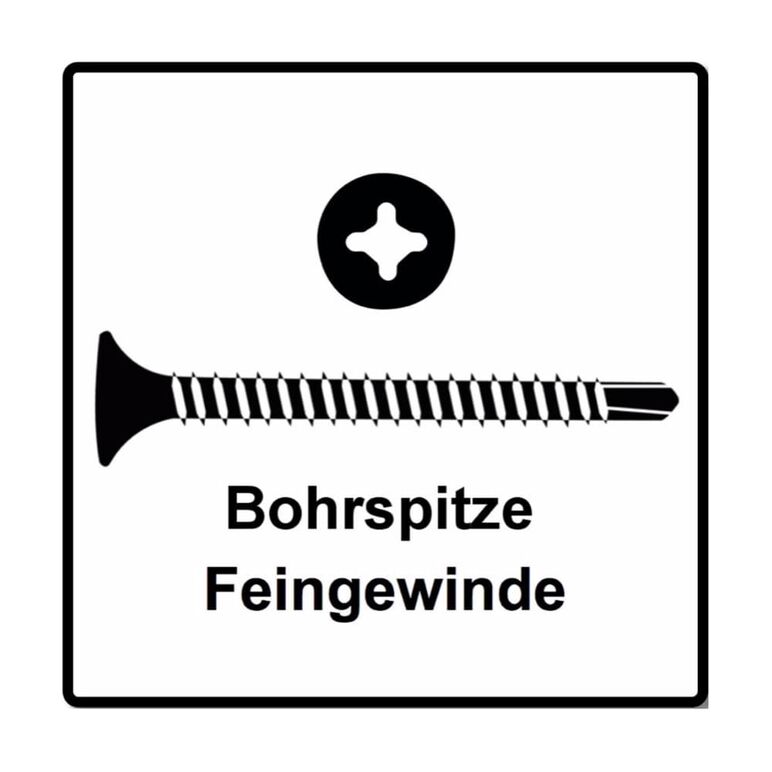 SPAX GIX-D Schnellbauschrauben magaziniert, 3,5x25mm, Bohrspitze 1000 Stück ( 1991170350256 ) Vollgewinde, Trompetenkopf, Kreuzschlitz H2, image _ab__is.image_number.default