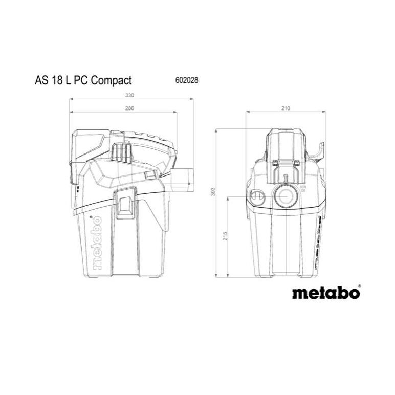 Metabo AS 18 L PC Compact Akku Sauger 18 V 6 l IPX4 Staubklasse L Nass und Trocken + 1x Akku 5,5 Ah - ohne Ladegerät, image _ab__is.image_number.default