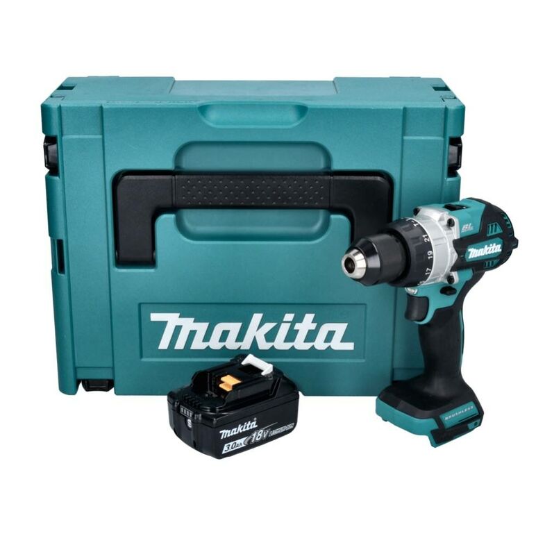 Makita DHP485F1J Akku-Schlagbohrschrauber 18V Brushless 1/2'' 130Nm + Tiefenanschlag + 1x Akku 3,0Ah + Koffer - ohne Ladegerät, image 