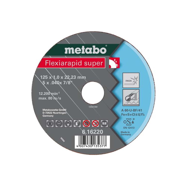 METABO Flexiarapid super 115x0,8x22,23 mm, Inox, Trennscheibe, gekröpfte Ausführung (616208000), image 