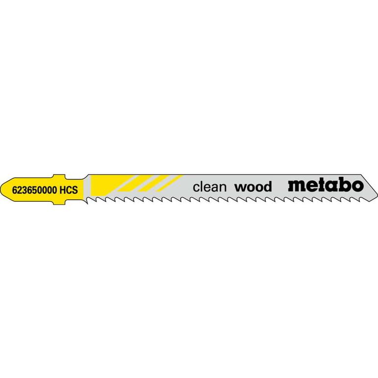 METABO 5 Stichsägeblätter "clean wood" 74/ 2,5 mm, HCS (623650000), image 