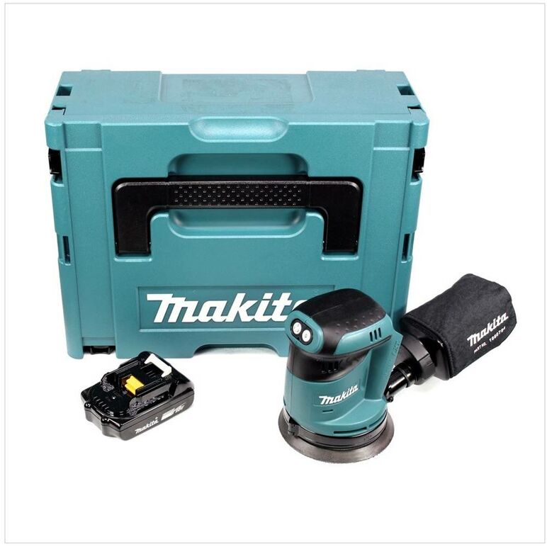 Makita DBO180Y1J Akku-Exzenterschleifer 18V 125mm + 1x Akku 1,5Ah + Koffer - ohne Ladegerät, image 