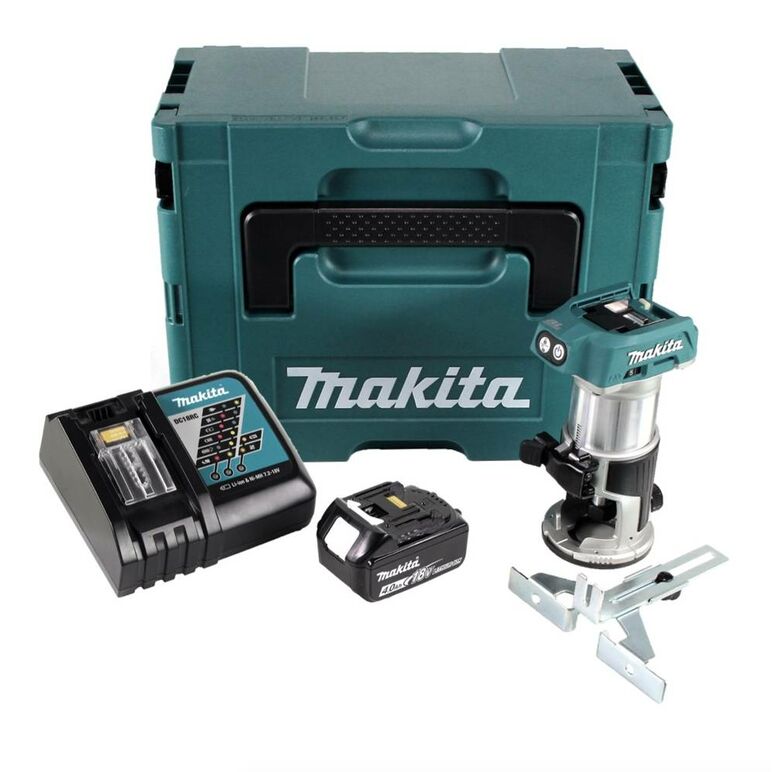 Makita DRT50RM1J Akku-Multifunktionsfräse 18V Brushless 40mm 6 / 8mm 40mm + Parallelanschlag + 1x Akku 4,0Ah + Ladegerät + Koffer, image 
