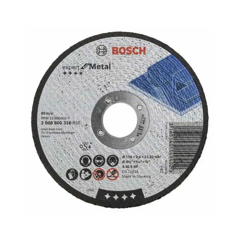 Bosch Trennscheibe gerade Expert for Metal AS 46 S BF, 115 mm, 1,6 mm (2 608 600 214), image 