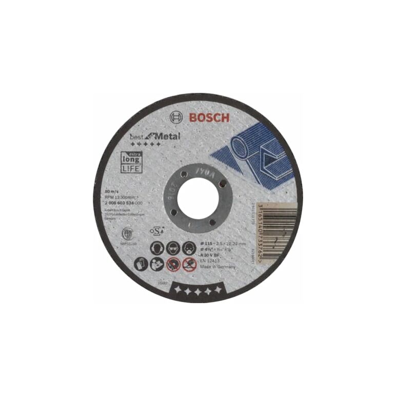 Bosch Trennscheibe gerade Best for Metal A 30 V BF, 125 mm, 2,5 mm (2 608 603 526), image 