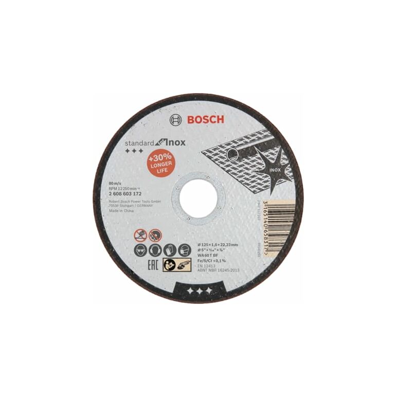 Bosch Trennscheibe gekröpft Standard for Inox WA 36 R BF, 230 mm, 1,9 mm (2 608 601 514), image 