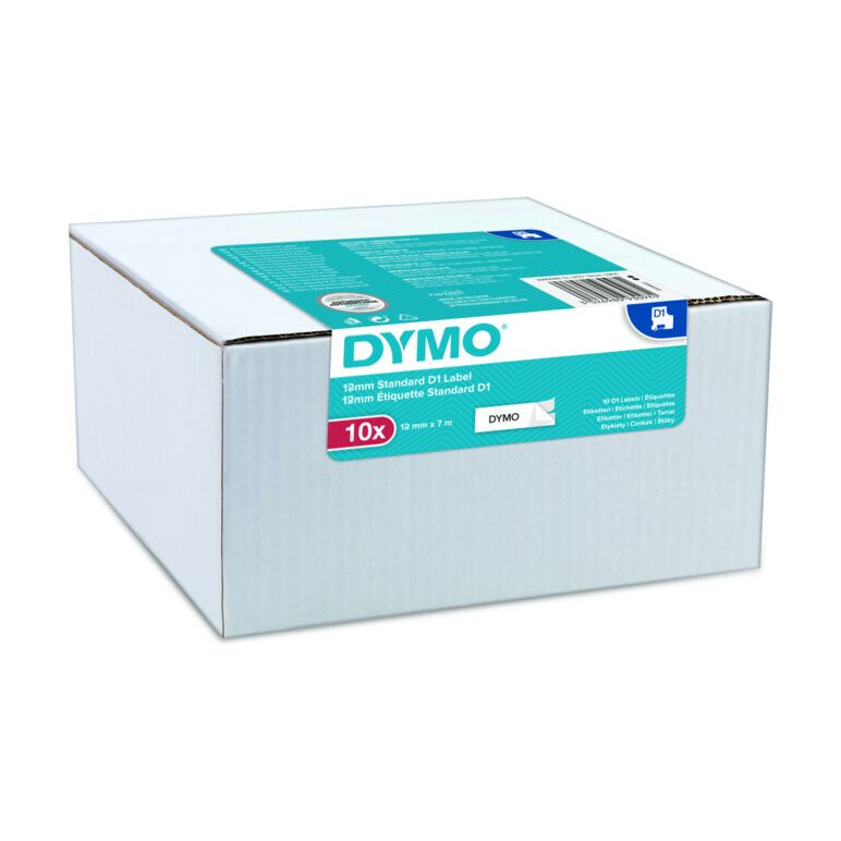 DYMO D1 Etikettenband Bandfarbe weiß Bandbreite 12mm, image 