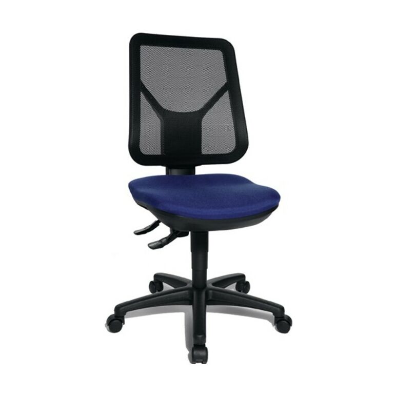Topstar Bürodrehstuhl Sitzhöhe 430-510mm blau mit Lendenwirbelstütze ohne Armlehnen, image 