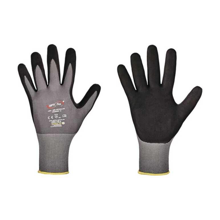 Handschuh OPTIMATE Gr.10 grau/schwarz EN 420/EN 388 PSA II OPTIFLEX, image 