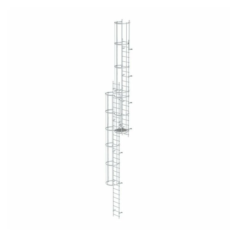 MUNK Günzburger Steigtechnik Mehrzügige Steigleitern mit Rückenschutz Steighöhe 15,96m Aluminium blank, image 