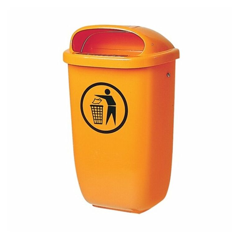 Abfallbehälter 50l Kunststoff grün H650xB395xT250mm mit Regenhaube, image 