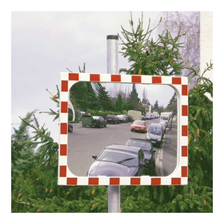 Moravia Verkehrsspiegel aus Sekuritglas Rahmen rot/weiß 600 x 800 mm + 76er Schelle, image _ab__is.image_number.default