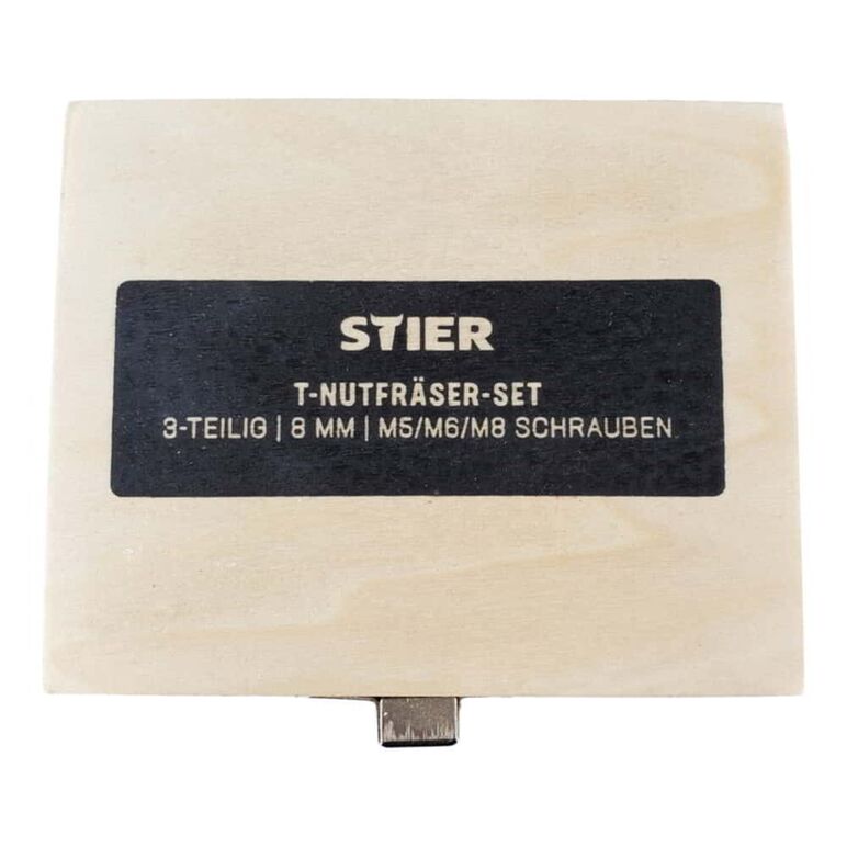 STIER T-Nutfräser-Set 3-teilig M5 M6 und M8 Schrauben 8 mm für Oberfräsen, image _ab__is.image_number.default