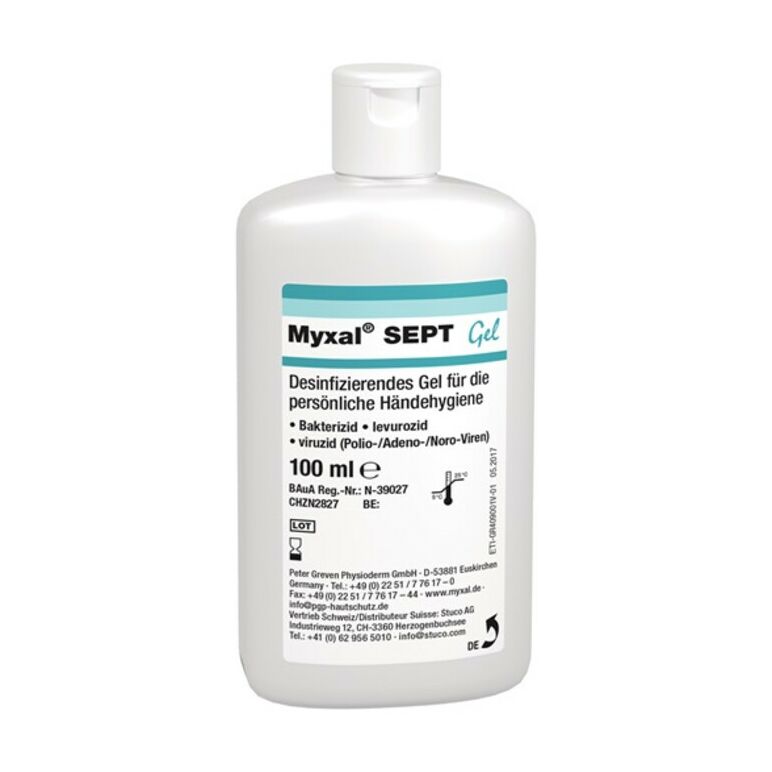 Handdesinfektionsgel MYXAL® SEPT GEL 100 ml parfüm-/farbstofffrei 100ml Flasche, image 