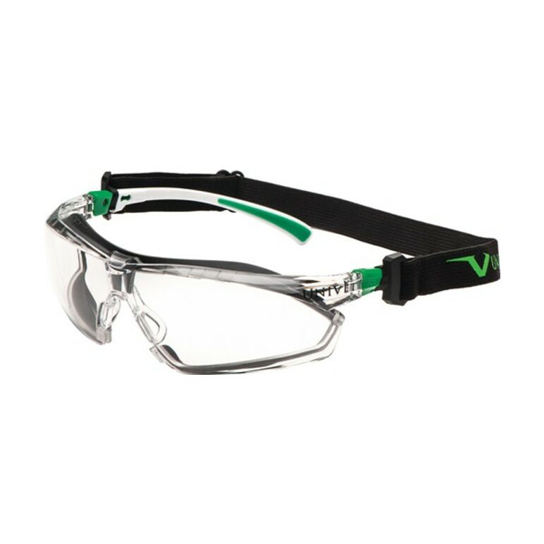 Schutzbrille 506 UP Hybrid EN 166,EN 170 Bügel weiß grün,Scheibe klar, image 