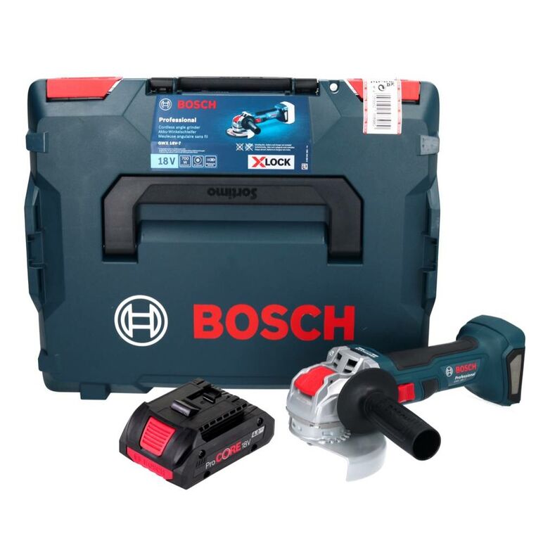 Bosch GWX 18V-7 Professional Akku Winkelschleifer 18 V 125 mm Brushless X-LOCK + 1x ProCORE Akku 4,0 Ah + L-Boxx - ohne Ladegerät, image 