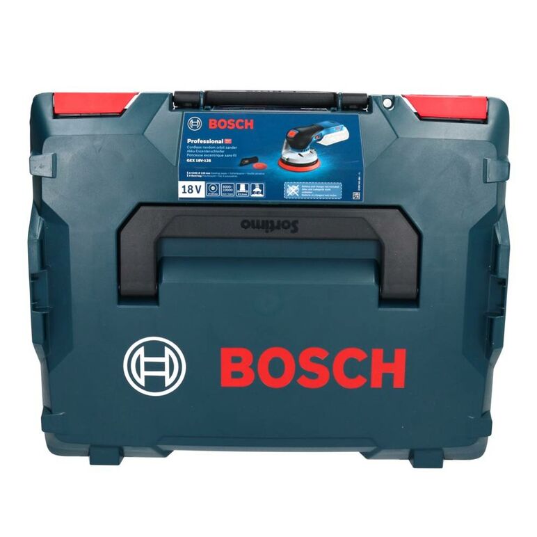 Bosch GEX 18V-125 Professional Akku Exzenterschleifer 18 V 125 mm Brushless + 1x Toolbrothers TURTLE Schleifset + L-BOXX - ohne Akku, ohne Ladegerät, image _ab__is.image_number.default