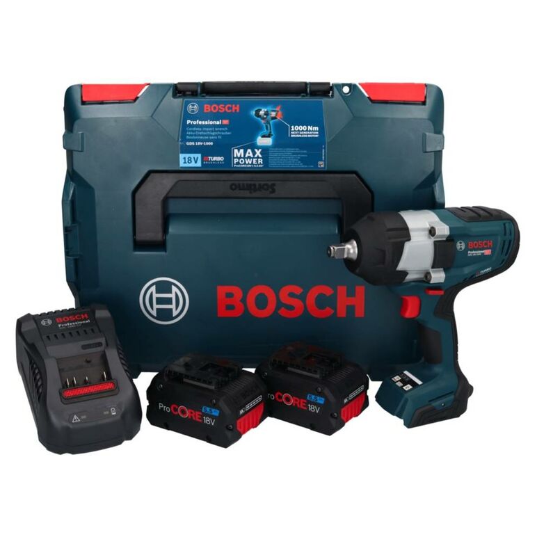 Bosch GDS 18V-1000 Professional Akku-Drehschlagschrauber 18V Brushless 1/2" 1000Nm + 2x Akku 5,5Ah + Ladegerät + Koffer (06019J8303), image 