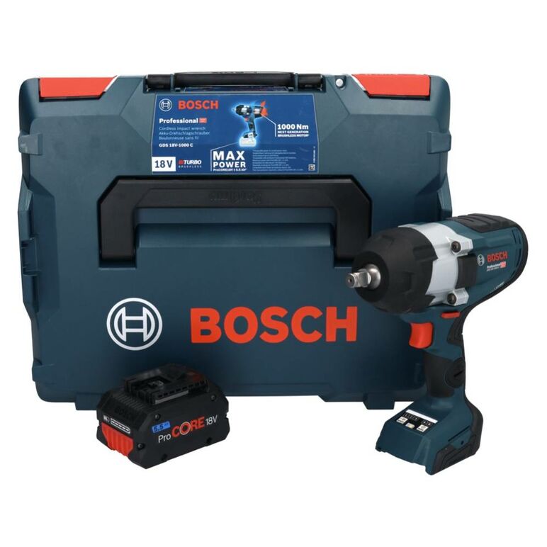 Bosch GDS 18V-1000 C Professional Akku-Drehschlagschrauber 18V Brushless 1/2" 1000Nm + 1x Akku 5,5Ah + Koffer - ohne Ladegerät, image 