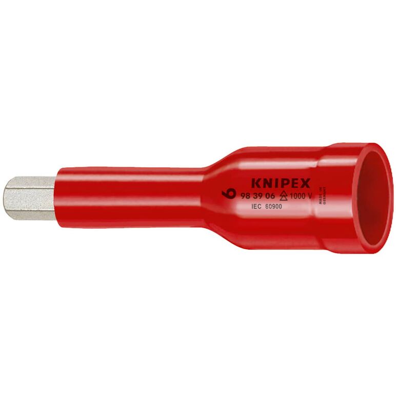 KNIPEX 98 39 06 Steckschlüsseleinsatz für Innensechskantschrauben mit Innenvierkant 3/8" 75 mm, image 
