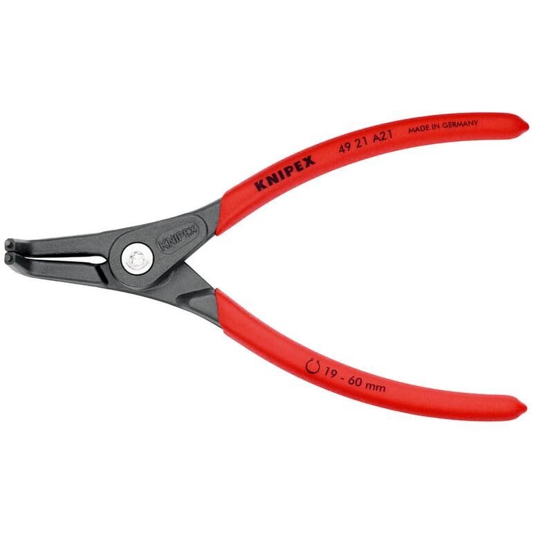 KNIPEX 49 21 A41 Präzisions-Sicherungsringzange für Außenringe auf Wellen mit rutschhemmendem Kunststoff überzogen grau atramentiert 305 mm, image _ab__is.image_number.default